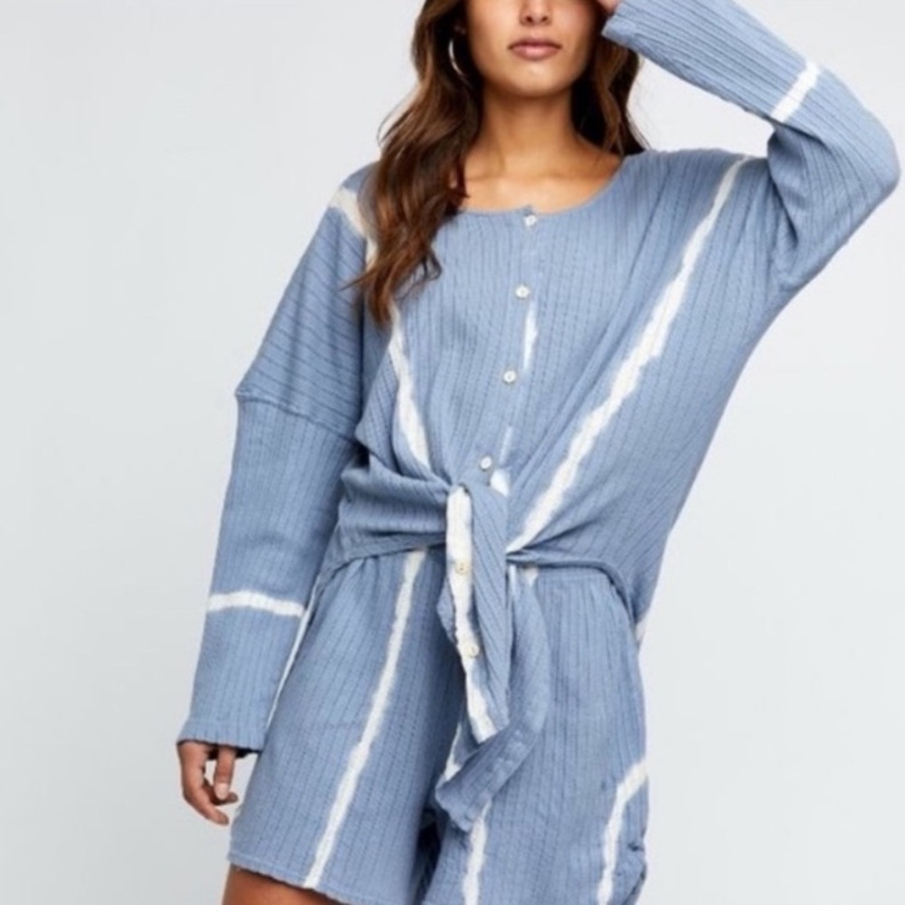 Free People Intimately Little Dreams Tie Dye Sleep Oversized Shirt Sz XS